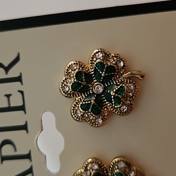 NAPIER 4 leaf clover earrings - Picture 2 of 3